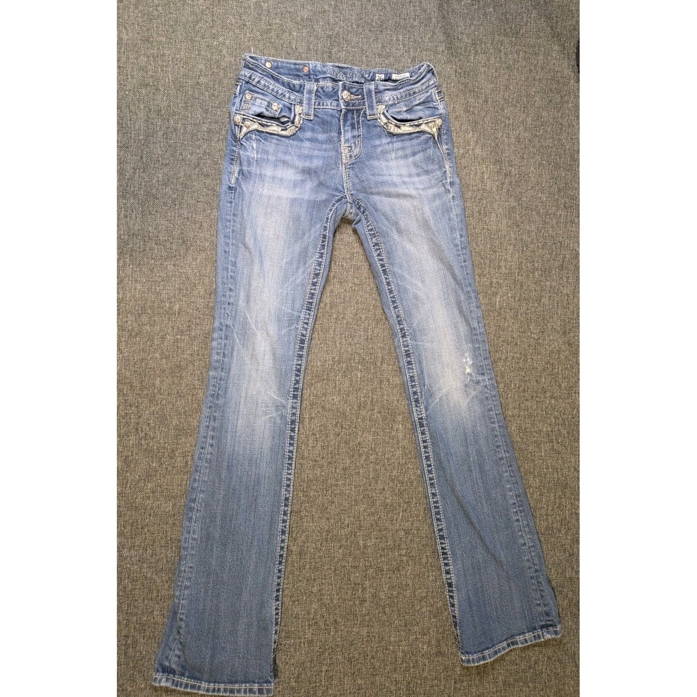 Miss Me Women's Jeans Size 26 Blue Bootcut Embellished Denim Stretch MP5880B2